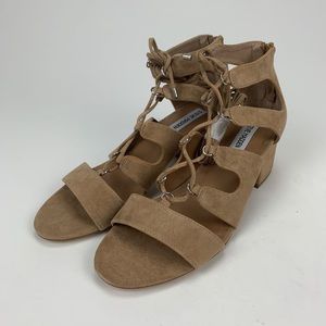 Steve Madden Womens Indra sandals beige ankle 9